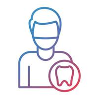 icône de gradient de ligne de dentiste masculin vecteur