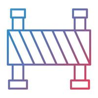 icône de gradient de ligne de barrière de construction vecteur