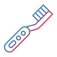 icône de dégradé de ligne de brosse à dents électrique vecteur