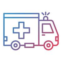 icône de dégradé de ligne d'ambulance vecteur