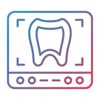 icône de gradient de ligne de radiographie dentaire vecteur