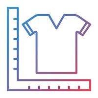 icône de gradient de ligne de mesure de vêtements vecteur