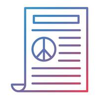 icône de gradient de ligne de traité de paix vecteur