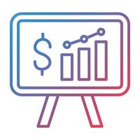 icône de dégradé de ligne de présentation d'entreprise vecteur