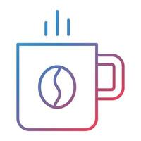 icône de dégradé de ligne de café vecteur