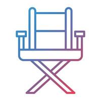 icône de dégradé de ligne de chaise de réalisateur vecteur