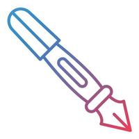 icône de dégradé de ligne de stylo plume vecteur