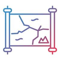 icône de gradient de ligne de carte du désert vecteur