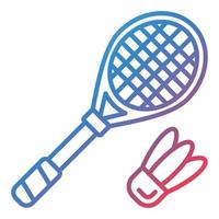 icône de dégradé de ligne de badminton vecteur