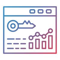 icône de gradient de ligne de mots clés de classement vecteur