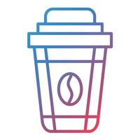 icône de dégradé de ligne de tasse à café vecteur