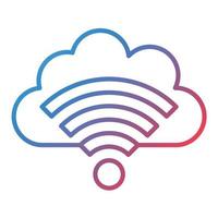 icône de dégradé de ligne wifi nuage vecteur