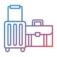 icône de dégradé de ligne de bagages vecteur
