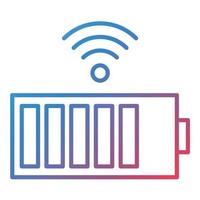 icône de gradient de ligne de batterie sans fil vecteur