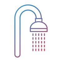 icône de dégradé de ligne de douche vecteur