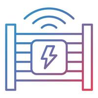 icône de dégradé de ligne de clôture électrique vecteur