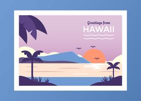 Carte postale du vecteur d'Hawaï
