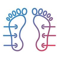 icône de gradient de ligne d'acupuncture du pied vecteur