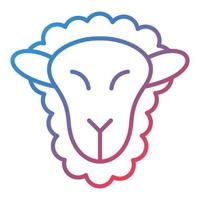icône de dégradé de ligne de mouton vecteur