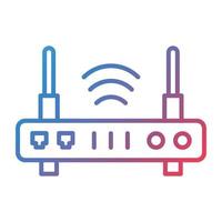 icône de gradient de ligne de routeur sans fil vecteur