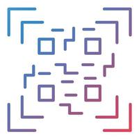 icône de gradient de ligne de balayage de code qr vecteur