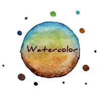 fond de vecteur de cercles dessinés à la main aquarelle multicolore