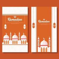 illustration de bannière verticale ramadan au design plat vecteur