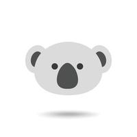 visage d'ours koala, emojis mignons de visage d'animal, autocollants, émoticônes. vecteur