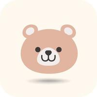 visage d'ours, emojis mignons de visage d'animal, autocollants, émoticônes. vecteur