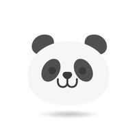 visage de panda, emojis mignons de visage d'animal, autocollants, émoticônes. vecteur