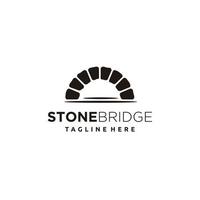 vecteur de conception de logo simple canal navigable pont de pierre