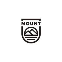 inspiration de conception de logo de montagne dessin au trait vintage minimaliste vecteur