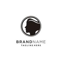 beauté visage silhouette minimaliste logo design cercle icône vintage vecteur