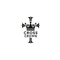 vecteur de conception de logo croix et couronne