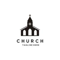 création de logo d'architecture de bâtiment d'église. religion, foi, icône ou symbole de croyance. illustration vectorielle vecteur