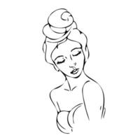 illustration de salon de spa de la procédure sur le visage et le corps. un ensemble d'illustrations de doodle salon de beauté. vecteur