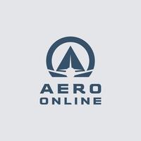 lettres initiales ao création de logo de voyage avec l'icône d'avion d'avion vecteur