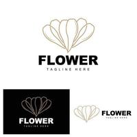 logo de fleur, conception de jardin de fleurs avec une marque de produit vectoriel de style simple, soins de beauté, naturel