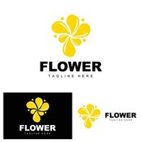 logo de fleur, conception de jardin de fleurs avec une marque de produit vectoriel de style simple, soins de beauté, naturel