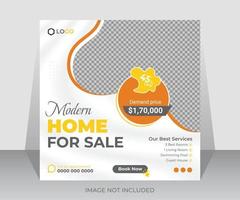 immobilier maison moderne à vendre conception de modèle de publication de bannière de médias sociaux vecteur