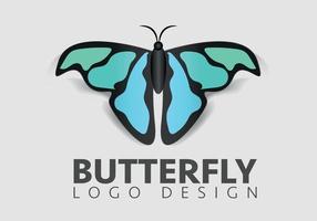 modèle de conception de logo vectoriel beau papillon simple ailes ouvertes de la vue de dessus