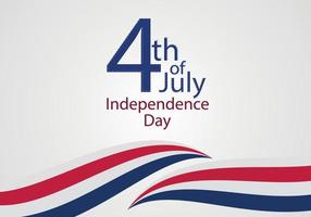 joyeux 4 juillet carte de voeux de la fête de l'indépendance des états-unis avec agitant le drapeau national américain vecteur