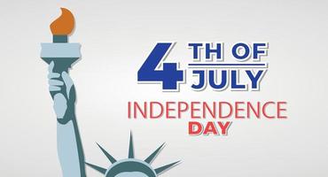 joyeux 4 juillet carte de voeux de la fête de l'indépendance des états-unis avec agitant le drapeau national américain vecteur
