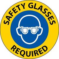 panneau au sol, lunettes de sécurité obligatoires vecteur