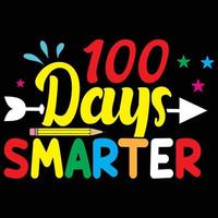 100 jours d'école lettrage typographie conception de t-shirt ou calligraphie 100 jours d'arrière-plan scolaire vecteur