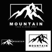 création de logo de montagne, lieu de vecteur pour randonneur amoureux de la nature