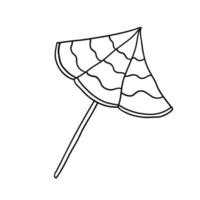 parasol rose. illustration vectorielle dans le style de contour doodle isolé sur fond blanc vecteur