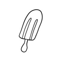 crème glacée aux popsicles. illustration vectorielle dans le style de contour doodle isolé sur fond blanc. vecteur