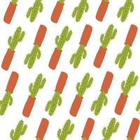 motif de cactus. illustration vectorielle dans un style plat de dessin animé isolé sur fond blanc. vecteur