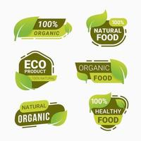 badge de produit naturel frais autocollant et étiquettes de produits alimentaires végétariens sains vecteur